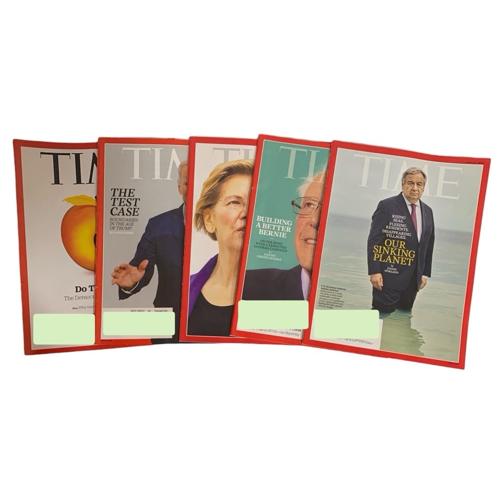 Lot Of 5 Time Magazines Mixed Dates 2019 Trump Biden Sanders Warren Netanyahu